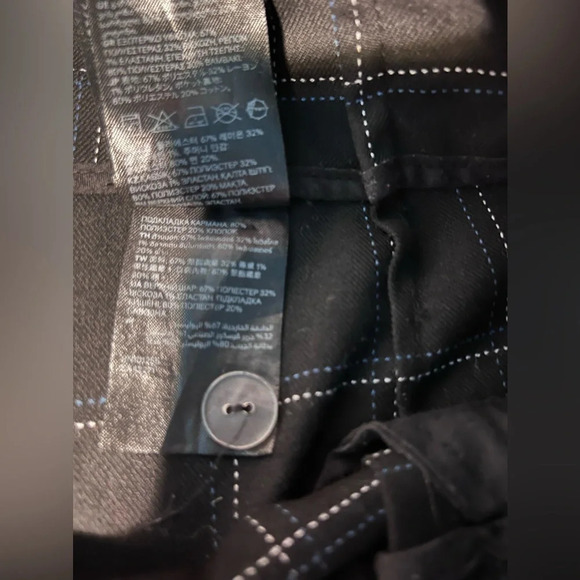 H&M,10, high waist flare leg, relax black w/blue white check, pocketed trouser - Picture 6 of 8